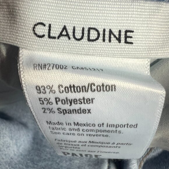 Paige Jeans Women 34x27* Claudine High Rise Crop Flare Blue Raw Hem Denim Tag 32 - Picture 8 of 16